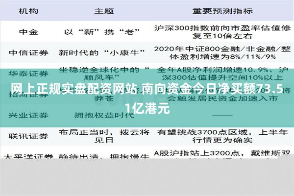 网上正规实盘配资网站 南向资金今日净买额73.51亿港元